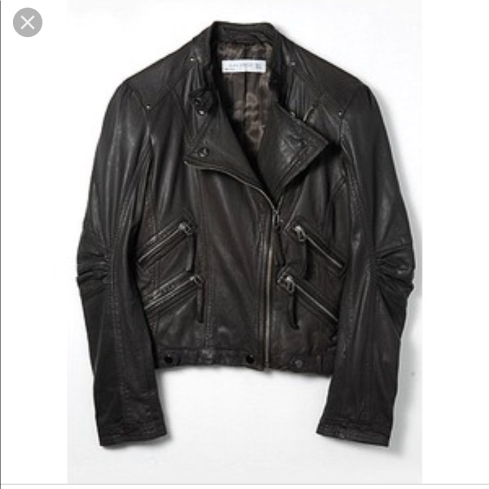 Zara Genuine Leather Motorcycle Biker Jacket